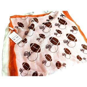 Supia Football Infinity Scarf New Lightweight 100% Polyester Orange Brown